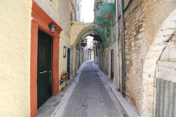 Traditional Street in Pyrgi, Chios Island, Greece