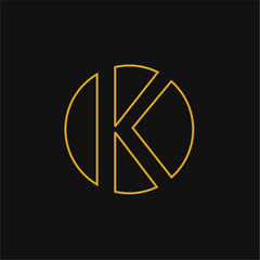 K Luxury logo. Vintage vector font.