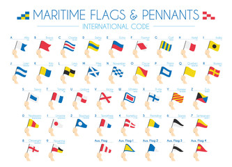 Maritime Flags and pennants International Code Vector Illustration