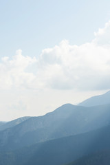 The sun from behind the clouds. Polish Tatras mountains