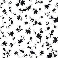 Plakat beautiful vector floral seamless pattern. Abstract print with leaves and flowers