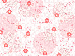 Fototapeta premium 梅の花の和柄