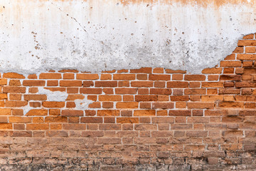 Cracked brick wall texture for background.