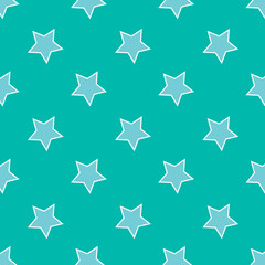 Seamless abstract Star pattern on green background, Vector illustration texture for paper, wrapping and fabric