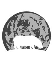 Mondschein Nilpferd Design übergewicht