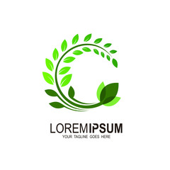 Fototapeta premium C logo, Letter C Logo Template Design Vector. Letter C eco leaves logo icon design template elements