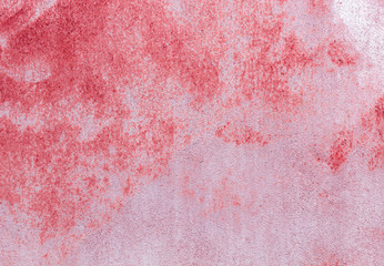 Blood texture or background. Concrete wall with bloody red stains for halloween.