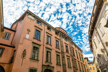 Old cozy street in Lucca, Italy. Lucca is a city and comune in Tuscany. It is the capital of the Province of Lucca