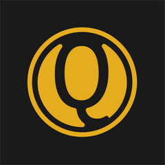 Obraz premium initial letter Q modern linked circle round lowercase logo