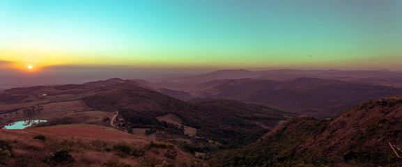 sunset in the mountains