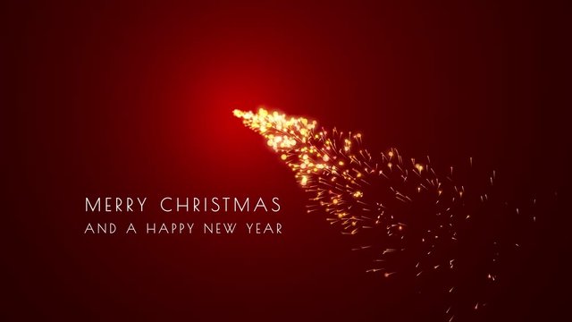 Merry Christmas animation on red background