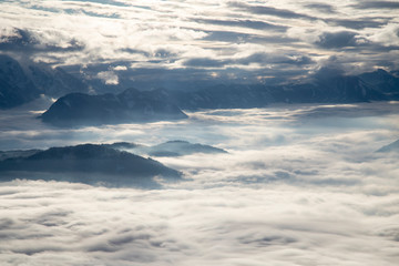 Fototapeta premium Fantastic winter landscape, sunset, snow covered trees