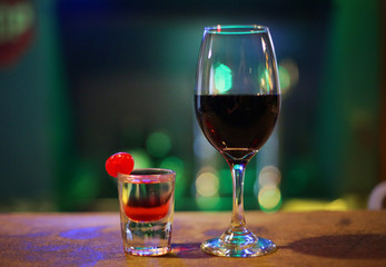 Wine and spirit close up nice background atmosphere