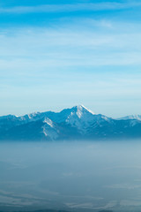 View of beautiful Winter mountain landscape
