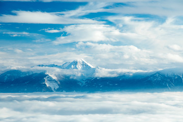 View of beautiful Winter mountain landscape