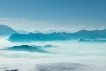 Wintr scene, amazing mountain view