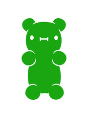 Grünes Gummibärchen Süßigkeit lieb