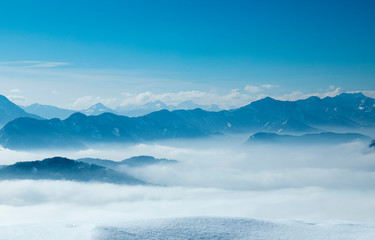 Landscape background, Mountains and winter