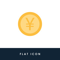 Obraz premium Yen Japan Coin Illustration Single Icon Design Vector EPS 10