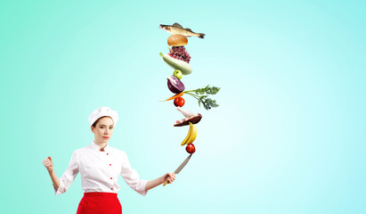 He is crazy about cooking. Mixed media