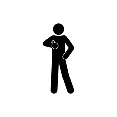 icon man shows like, stick figure people illustration, thumb up hand