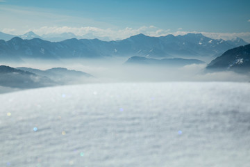 Space for your text, Wintr scene, amazing mountain view