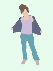 Fototapeta premium Flat style Young woman or girl characters Vector Fashion