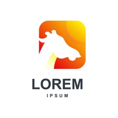 giraffe with square logo design