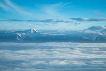 View of beautiful Winter mountain landscape
