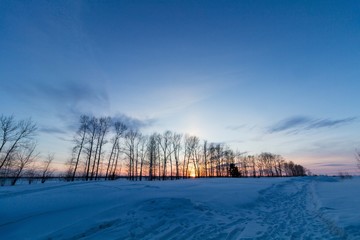 Obraz premium colorful sunset in winter