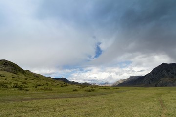 clouds in the mountains