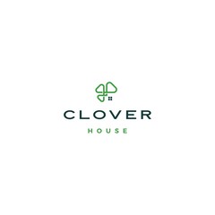clover house home leaf three logo vector download