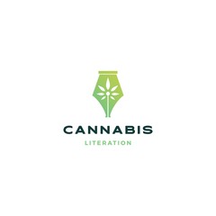 cannabis pen logo vector icon illustration