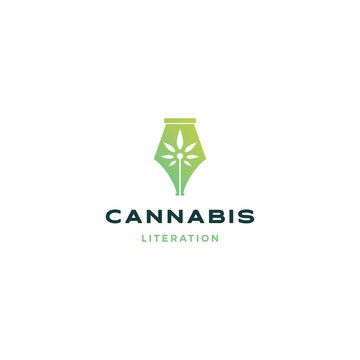 cannabis pen logo vector icon illustration