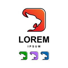 tiger with square logo design