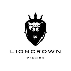 lion king crown head logo template vector icon