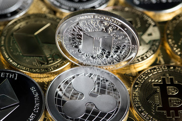 Cryptocurrency and worldwide payment, technology concept