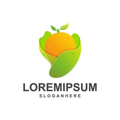colorful mango logo design premium