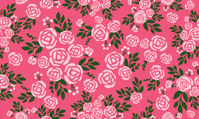 Texture of pink rose flower beautiful, seamless vintage floral pattern.