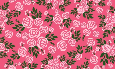 Selbstklebende Fototapeten Texture of pink rose flower beautiful, seamless vintage floral pattern. © StockFloral