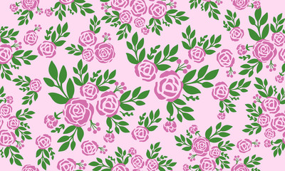Seamless floral pattern with purple rose flower background.