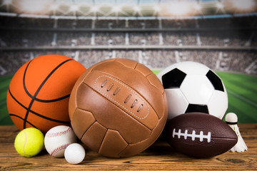 Group of sports equipment, Winner background