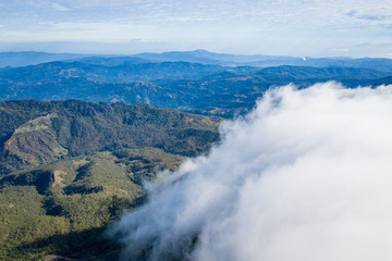 Clouds moving in over the mountains below Mount Ramelau Timor Leste