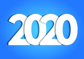 2020 New Year logo. Holiday greeting card. Vector illustration. Holiday design for greeting card, invitation, calendar, etc.