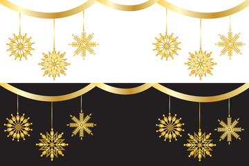 Merry christmas new year social media banner gold