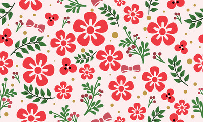 Style element for wallpaper leaf flower, seamless pattern background.
