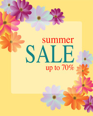 Sale banner with floral illustration theme