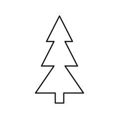 pine tree christmas line style icon vector illustration design