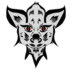 Design illustration of skull with horns