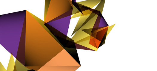 Vintage abstract template with triangle mosaic composition vecton white background. Simple design background. Modern flat design. Beautiful vector pattern.